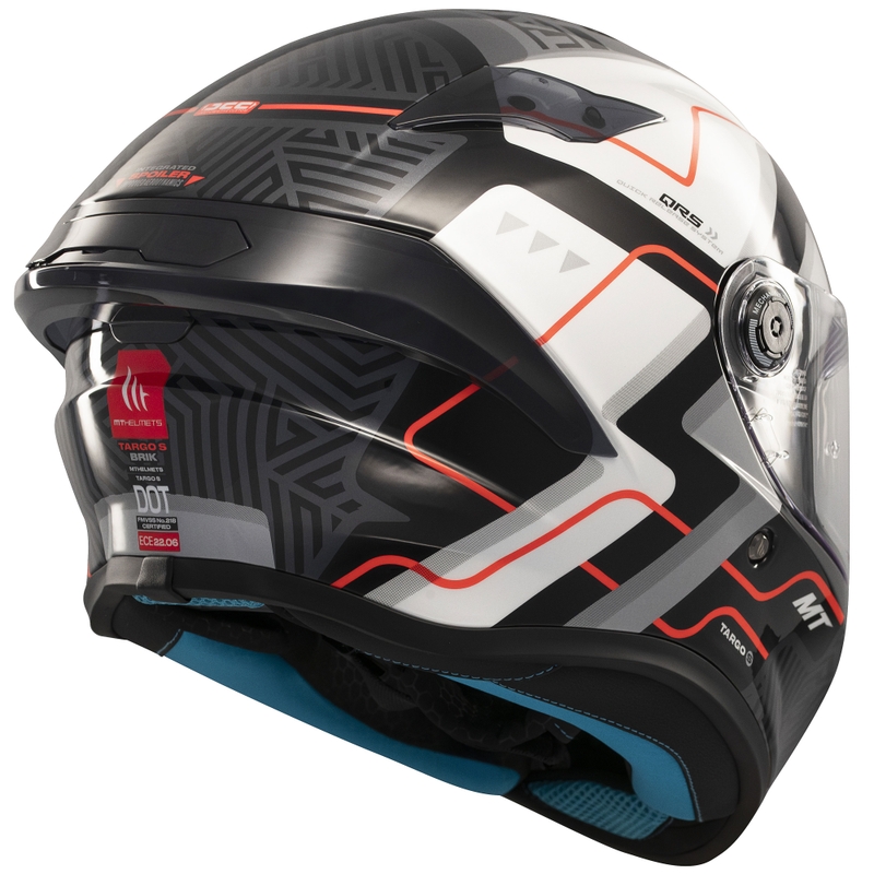Casca moto integrala MT Targo S Brik alb-negru lucios