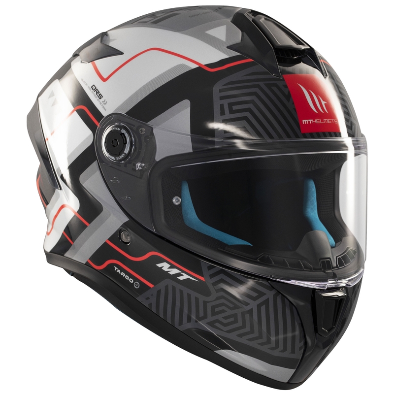 Casca moto integrala MT Targo S Brik alb-negru lucios