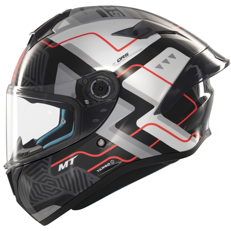Casca moto integrala MT Targo S Brik alb-negru lucios