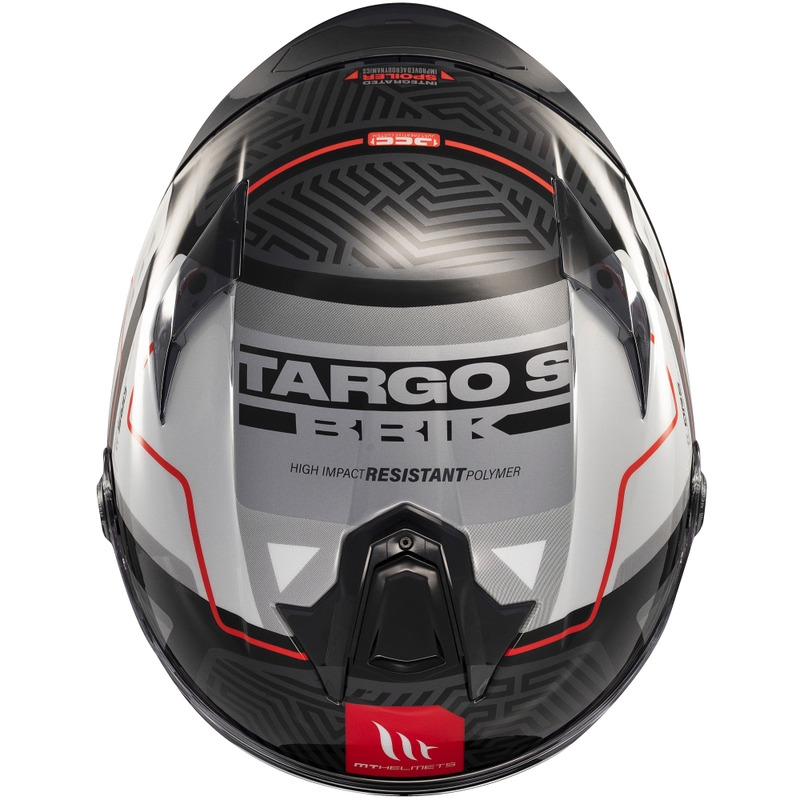 Casca moto integrala MT Targo S Brik alb-negru lucios