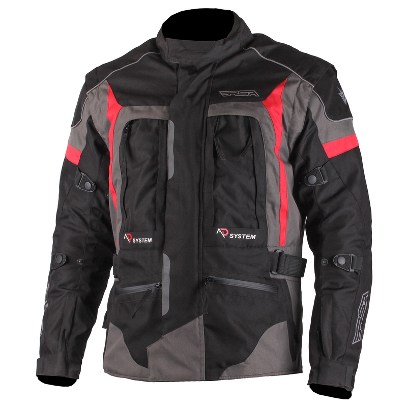 RSA Travis Travis negru-gri-roșu-roșu jachetă de motocicletă lichidare