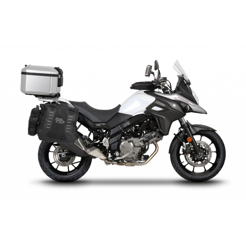 Set complet de genti laterale adventure SHAD TERRA TR40 si topcase din aluminiu SHAD TERRA 48L, incluzand kitul de montaj SHAD SUZUKI DL 650 V-Strom