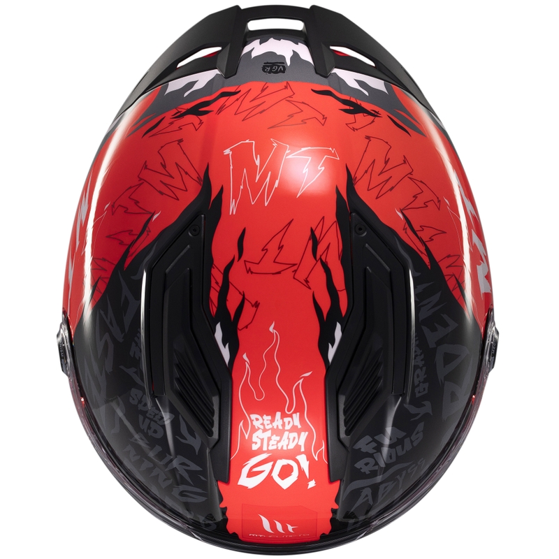 Casca moto integrala MT Stinger 2 Ardent negru-rosu