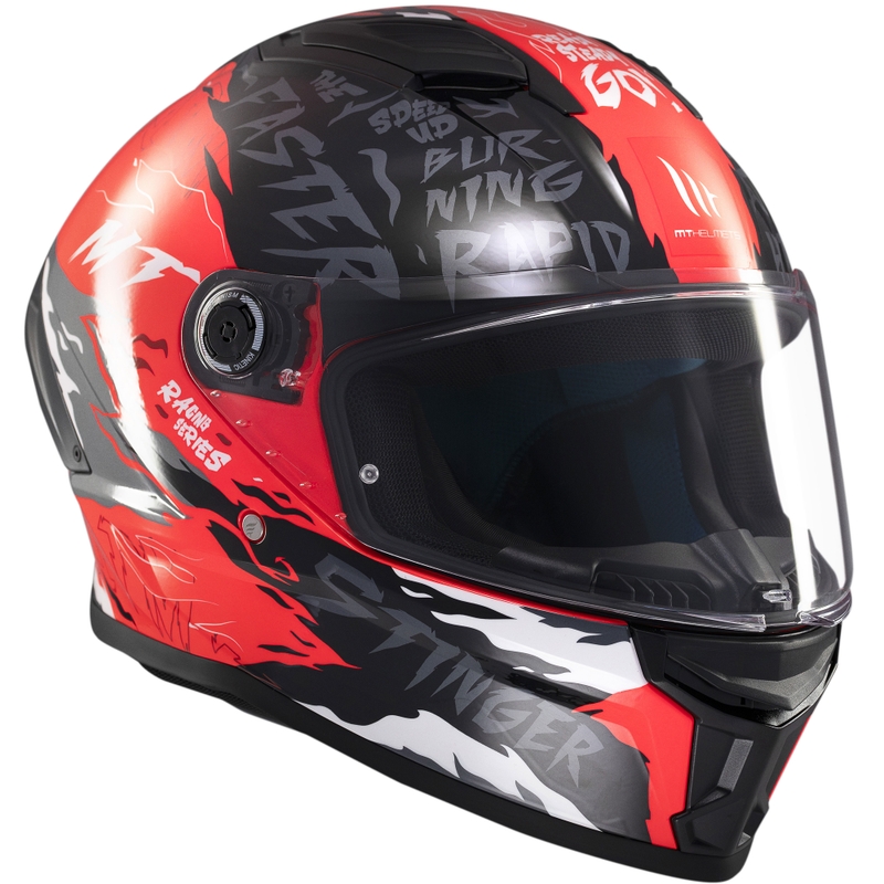 Casca moto integrala MT Stinger 2 Ardent negru-rosu