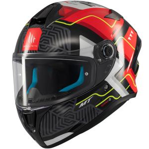Casca moto integrala MT Targo S Brik negru-rosu lucios