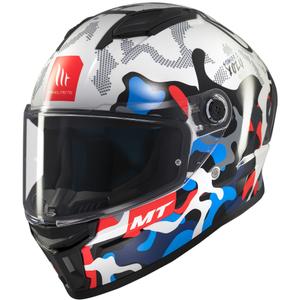 Casca moto integrala MT Stinger 2 Yozu alb-albastru