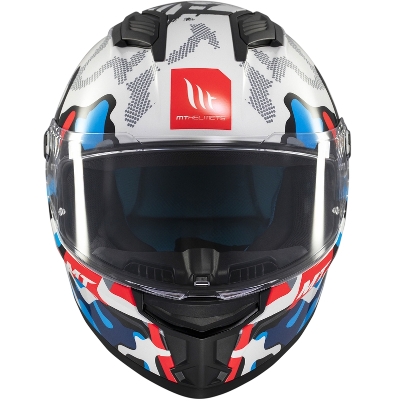 Casca moto integrala MT Stinger 2 Yozu alb-albastru