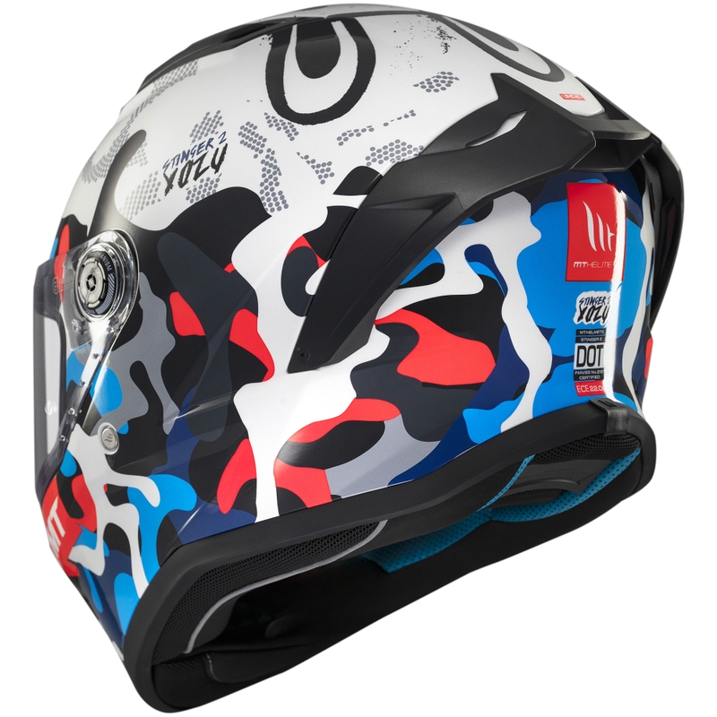 Casca moto integrala MT Stinger 2 Yozu alb-albastru