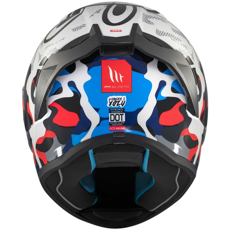 Casca moto integrala MT Stinger 2 Yozu alb-albastru