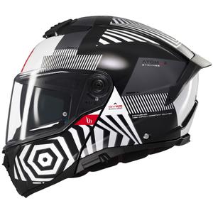 Cască de motocicletă flip-up MT Atom 2 SV Strange negru-alb-gri