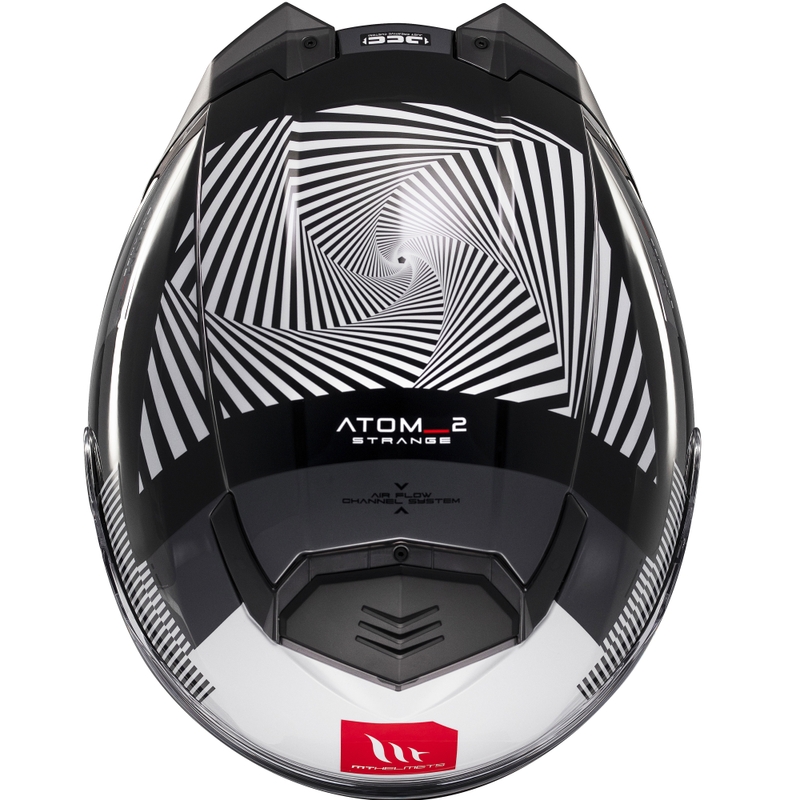 Cască de motocicletă flip-up MT Atom 2 SV Strange negru-alb-gri
