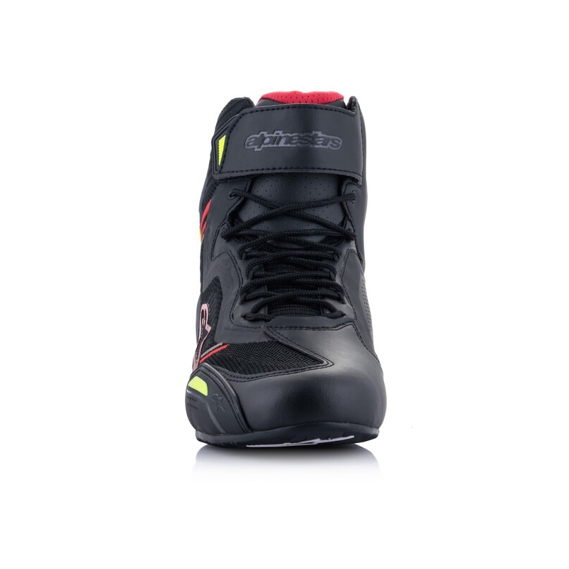 Cizme moto Alpinestars Faster-3 Rideknit negru-rosu-galben fluor-gri