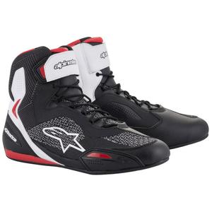 Ghete Moto Alpinestars Faster 3 Rideknit Negru-Alb-Roșu
