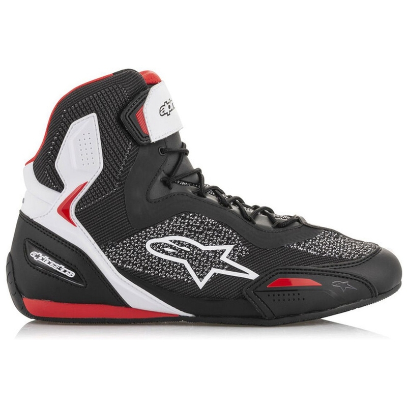 Ghete Moto Alpinestars Faster 3 Rideknit Negru-Alb-Roșu