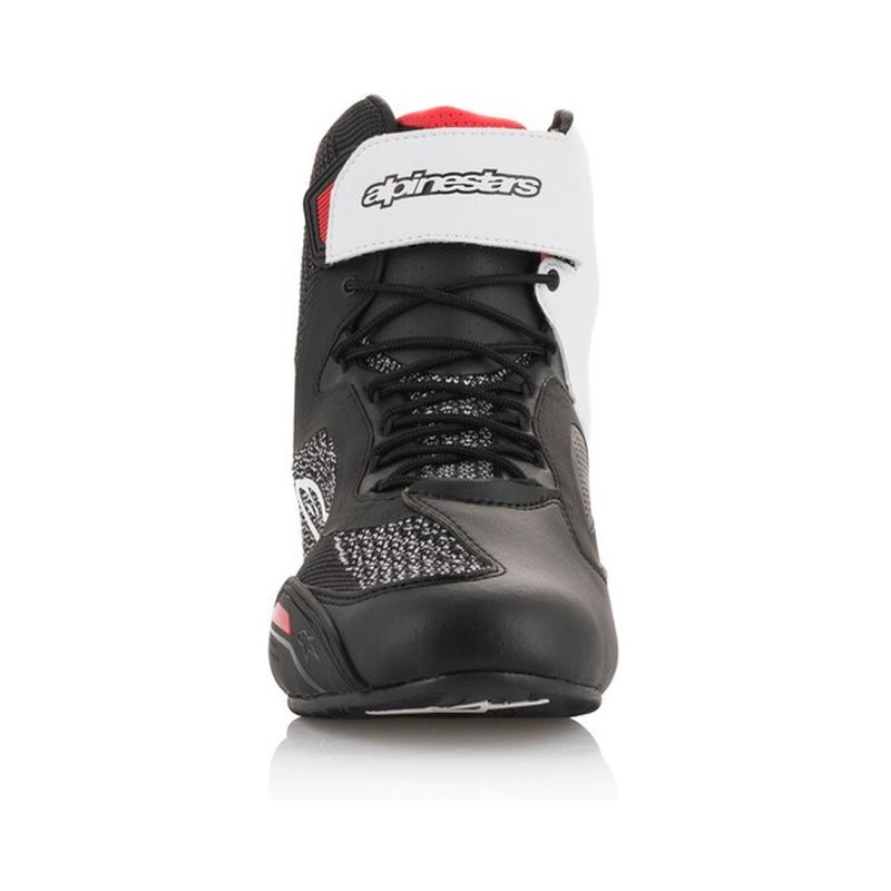 Ghete Moto Alpinestars Faster 3 Rideknit Negru-Alb-Roșu