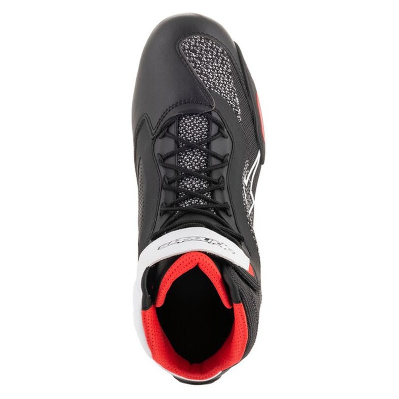 Ghete Moto Alpinestars Faster 3 Rideknit Negru-Alb-Roșu