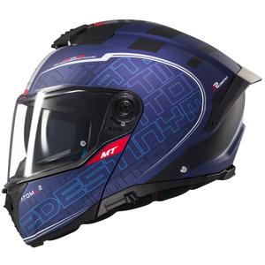 Cască de motocicletă flip-up MT Atom 2 SV Destiny albastru-negru mat