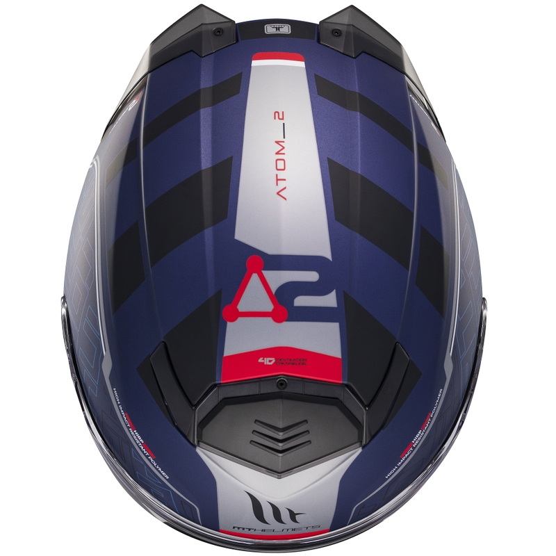 Cască de motocicletă flip-up MT Atom 2 SV Destiny albastru-negru mat