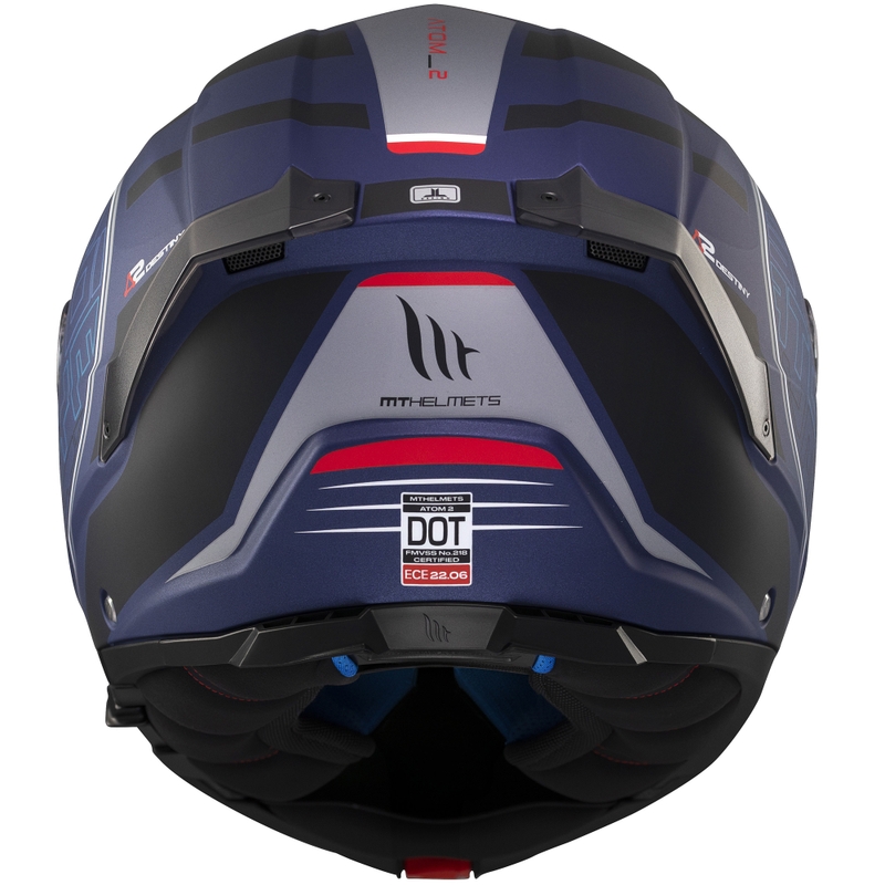 Cască de motocicletă flip-up MT Atom 2 SV Destiny albastru-negru mat