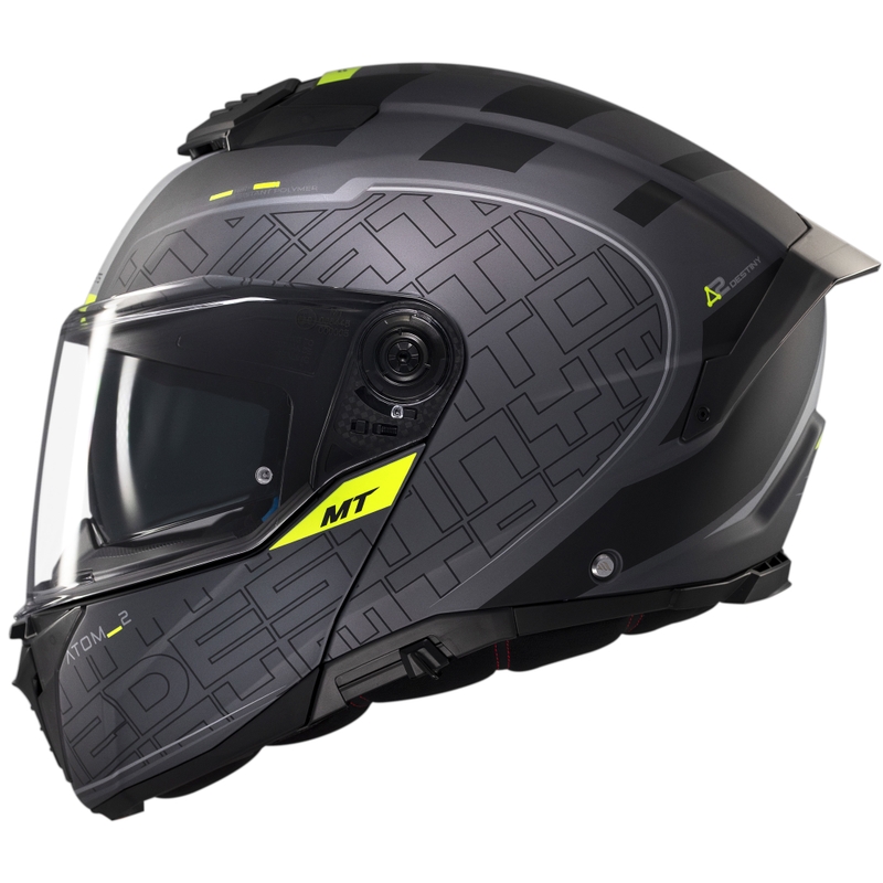 Cască de motocicletă flip-up MT Atom 2 SV Destiny negru-gri mat