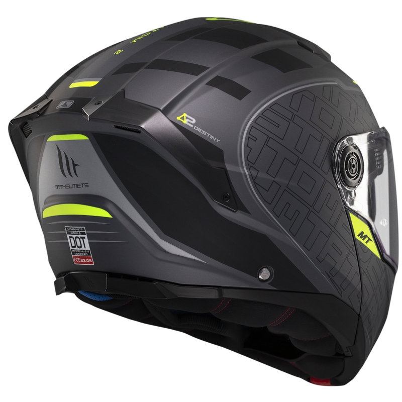 Cască de motocicletă flip-up MT Atom 2 SV Destiny negru-gri mat