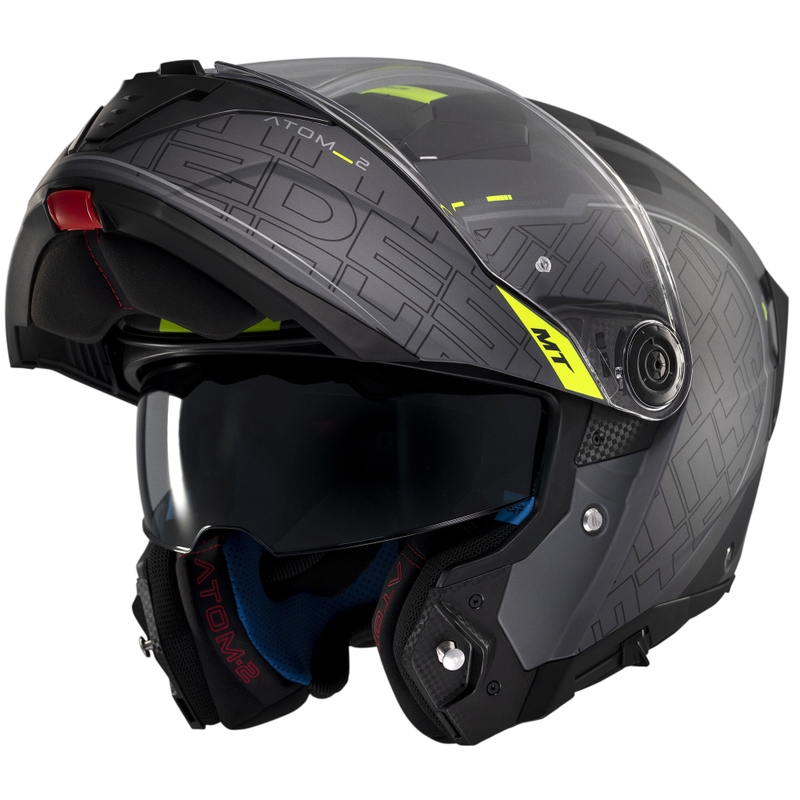 Cască de motocicletă flip-up MT Atom 2 SV Destiny negru-gri mat