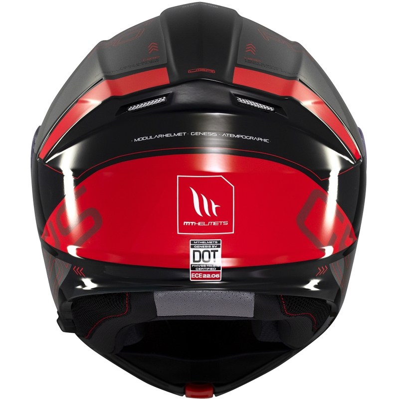 Cască de motocicletă flip-up MT Genesis SV Atempo negru-gri-roșu