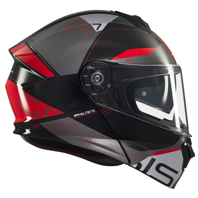 Cască de motocicletă flip-up MT Genesis SV Atempo negru-gri-roșu