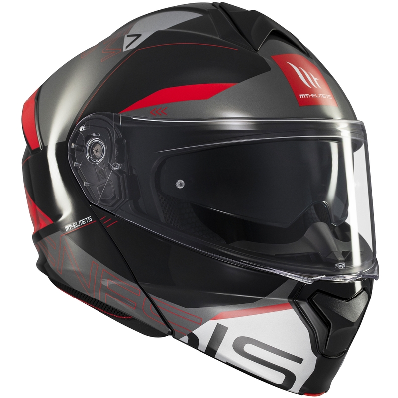 Cască de motocicletă flip-up MT Genesis SV Atempo negru-gri-roșu