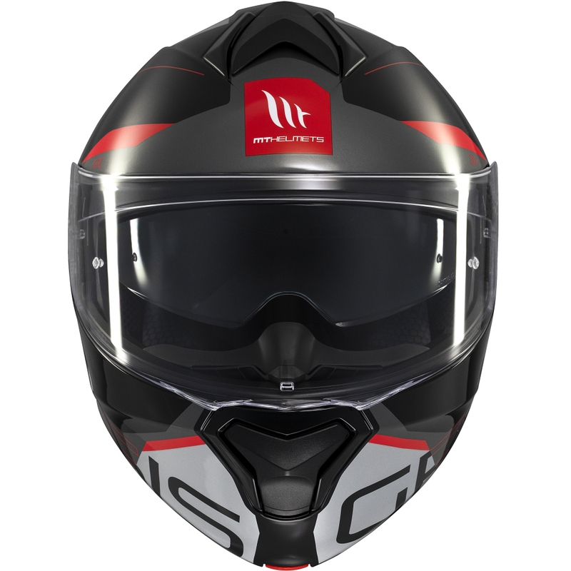 Cască de motocicletă flip-up MT Genesis SV Atempo negru-gri-roșu