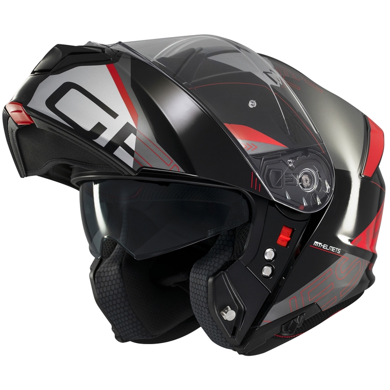 Cască de motocicletă flip-up MT Genesis SV Atempo negru-gri-roșu