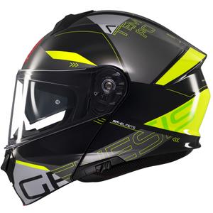 Cască de motocicletă flip-up MT Genesis SV Atempo negru-gri-galben fluo