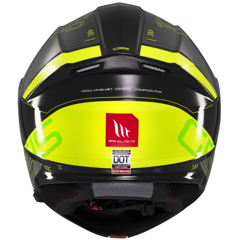 Cască de motocicletă flip-up MT Genesis SV Atempo negru-gri-galben fluo
