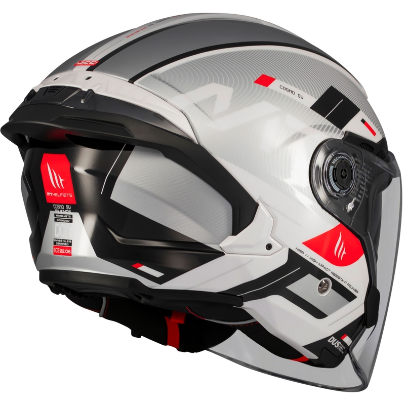 Casca moto open MT Cosmo SV Silence alb-gri