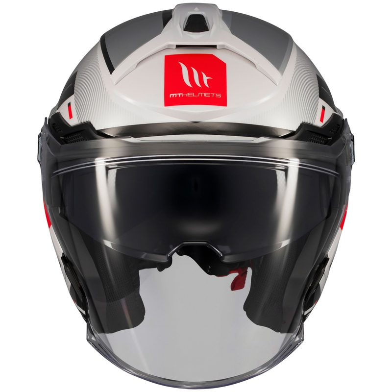 Casca moto open MT Cosmo SV Silence alb-gri