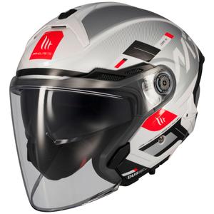 Casca moto open MT Cosmo SV Silence alb-gri