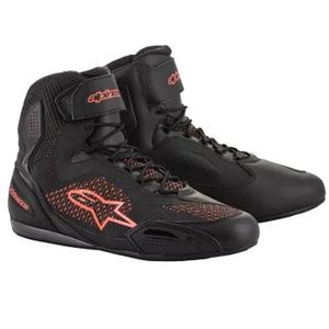 Ghete Moto Alpinestars Faster 3 Rideknit Negru-Roșu Fluo