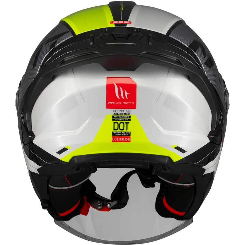 Casca moto open MT Cosmo SV Silence negru-galben fluo