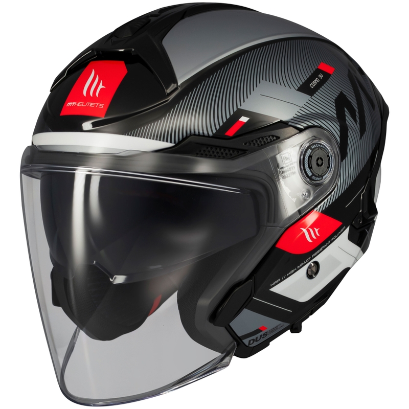 Casca moto open MT Cosmo SV Silence negru-gri-alb