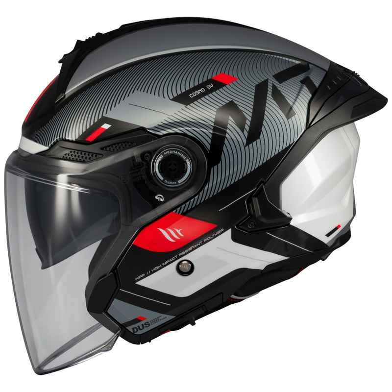 Casca moto open MT Cosmo SV Silence negru-gri-alb
