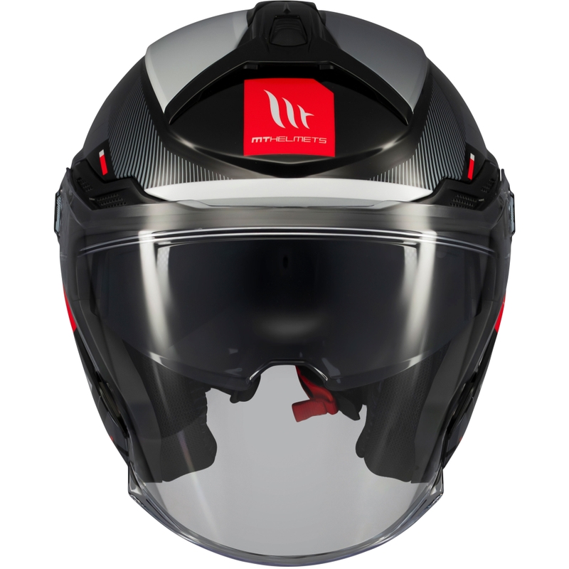 Casca moto open MT Cosmo SV Silence negru-gri-alb