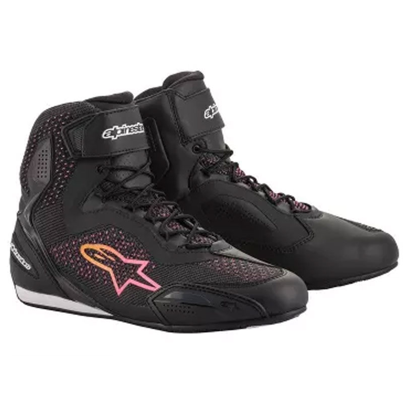 Ghete moto Alpinestars Stella Faster 3 Rideknit pentru femei negru-galben-roz