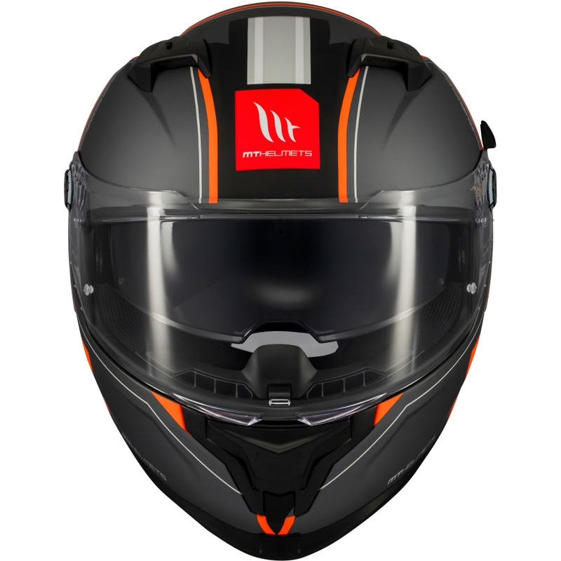 Casca moto integrala MT Braker SV Charm negru-portocaliu mat