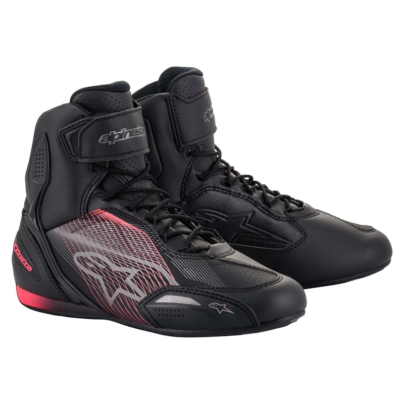 Ghete moto dama Alpinestars Stella Faster 3 negru-argintiu-roz