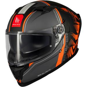 Casca moto integrala MT Braker SV Charm negru-portocaliu mat