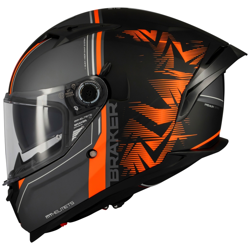 Casca moto integrala MT Braker SV Charm negru-portocaliu mat