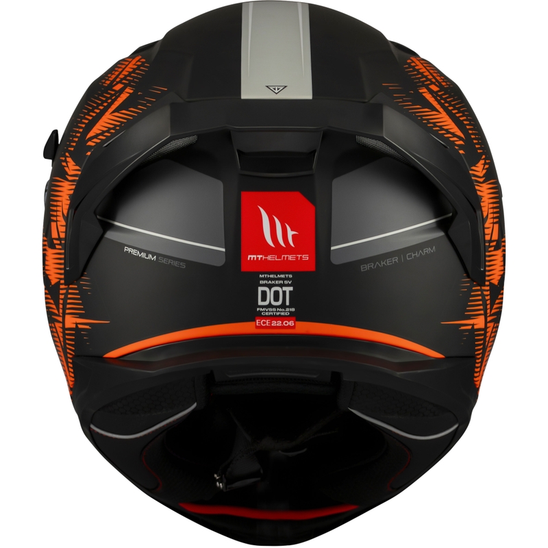 Casca moto integrala MT Braker SV Charm negru-portocaliu mat