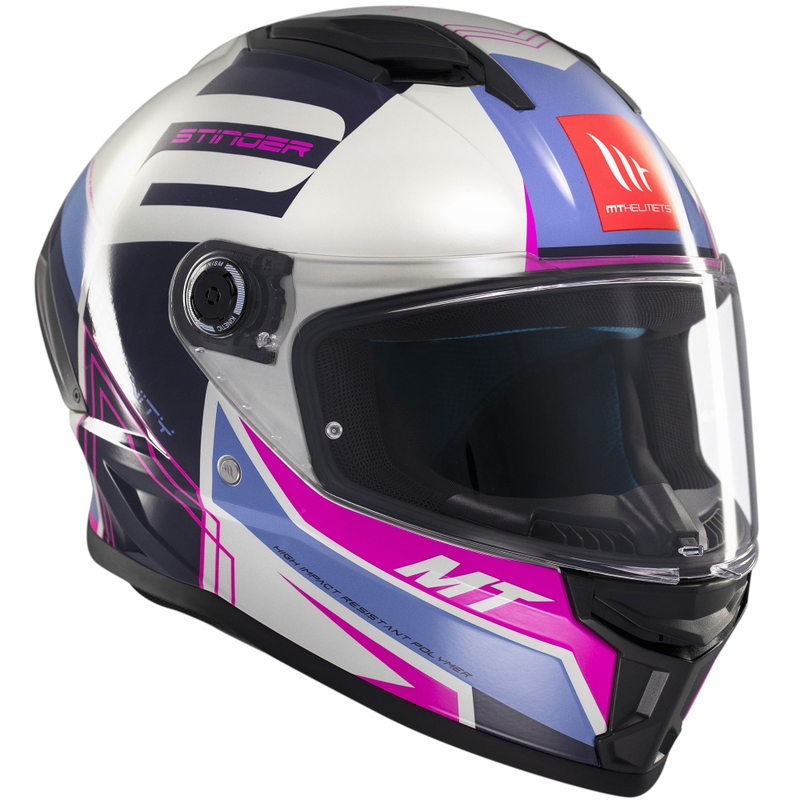 Casca moto integrala MT Stinger 2 Tron gri-violet-roz