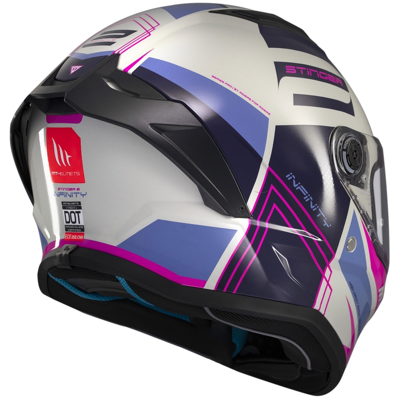 Casca moto integrala MT Stinger 2 Tron gri-violet-roz