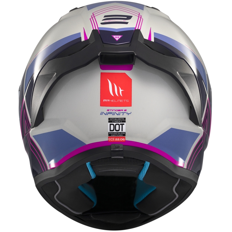 Casca moto integrala MT Stinger 2 Tron gri-violet-roz